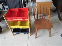 child's organizer and child's chair