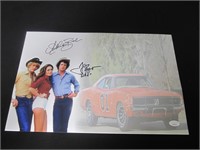 Tom Wopat Catherine Bach signed 11x17 JSA COA