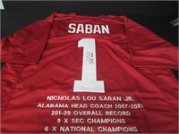 Nick Saban signed stat jersey JSA COA