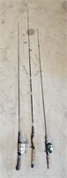 Fishing Poles (3) w/2 Reels -1 Vintage Johnson