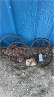 5- Assorted Iron Wheels