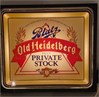 Blatz Old Heidelberg private stock lighted sign