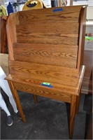 Solid Oak Table with Magazine/Book Slotted Top