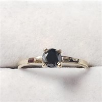 $600 10K  Black Diamond(0.3ct) Ring