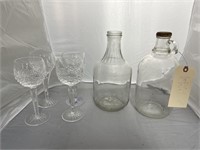 4 Stemware glasses - Half Gallon Glass Jar