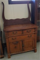 Antique wash stand with towel rack
 Wood bar for