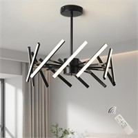 Ganeed Modern LED Chandelier,63W Dimmable Black