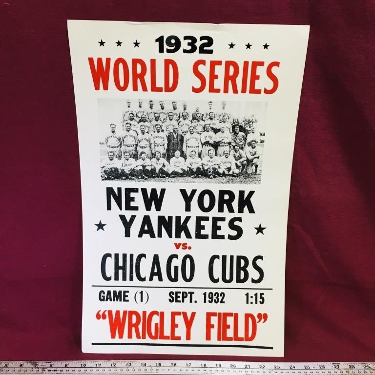 1932 World Series Reproduction Cardboard Poster