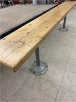 6 ft Long Wooden Bench w/ Metal Legs