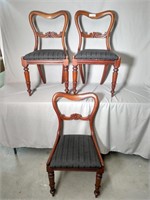 Antique Balloon Back Walnut Dining Chairs