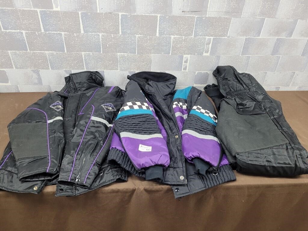 Snow mobile jackets and one pants