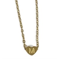 Pesonalized Heart Initial Letter M Necklace