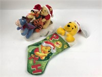 Winnie The Pooh Holiday Stocking & Plush Décor