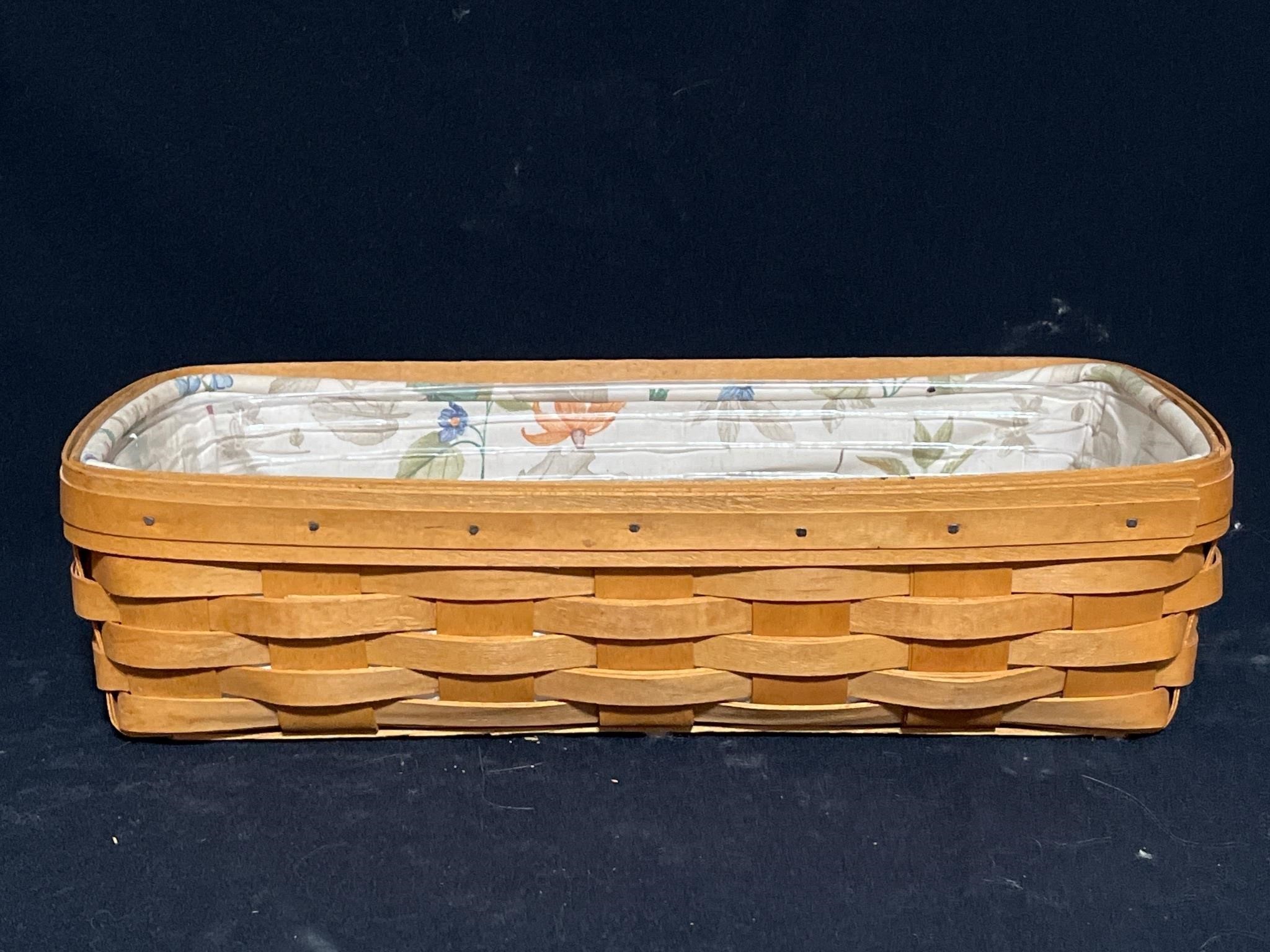 Longaberger Baskets w/ Protector and fabric liner