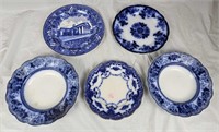 Flow Blue Antique Plates Waverly, Johnson Bros