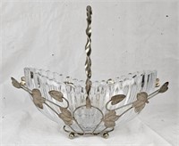 Glass Bowl In Metal Holder