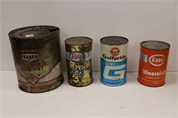 4 ASSORTED MOTOR OIL CANS