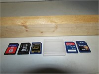 Lot of 5 Memory Cards and Case, 16.25GB worth