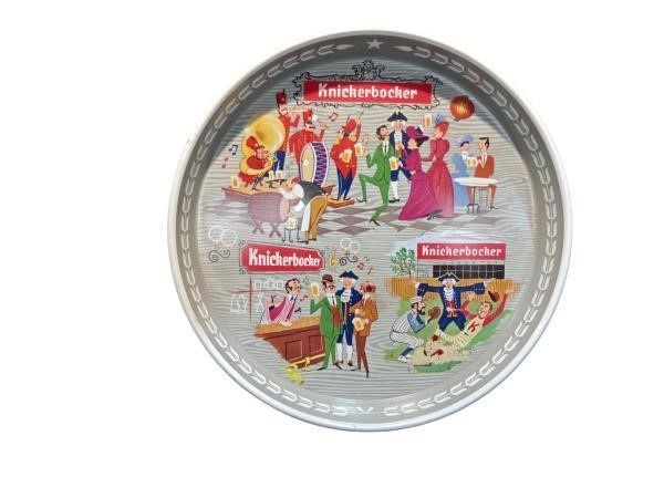 Knickerbocker Vintage Round Metal Tray with Cartoo