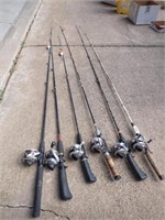 (6) Fishing Poles w/Reels