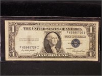 1935E blue seal $1 bill