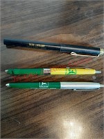 3 sample pens  John Deere advertising.