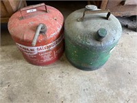 2 VINTAGE METAL GAS CANS