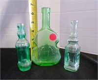 3 vintage high iron clear glass