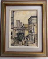 Levente Kovacs, Old Montreal Streetscape, Oil