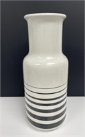 W.Germany 203-47 Ceramic Floor Vase, black/white