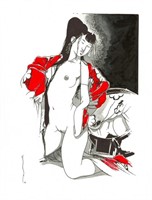 Michetz. Illustration originale geisha