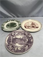 RARE ANTIQUE LILAC U OF I COLLECTOR PLATE AND 2