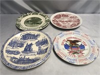 4- VINTAGE COLLECTOR PLATES.  LARGEST 10.5 INCHES