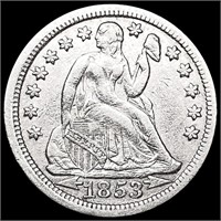 1853 Arws Seated Liberty Dime CLOSELY