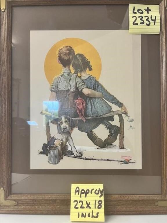 Wood Frame Print NORMAN ROCKWELL Approx 22" x 18"