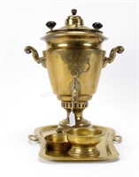 Antique Russian Brass Samovar Set