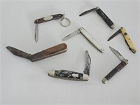 TABLE LOT OF POCKET KNIFES-SOME WEAR AND TEAR SEE