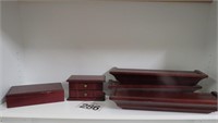 Set of 3 Wall Shelves & 2 Boxes