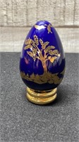 Vintage Franklin Mint Porcelain Egg Cobalt Blue &