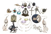 Lot - Vintage Sterling Jewellery - Earings, Pendan