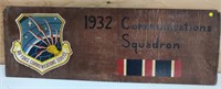 1932 Communications Squadron Wooden Sign