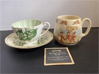 Mismatched Cups & Saucer