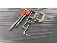 (2) Pipe Clamps & (2) C-clamps