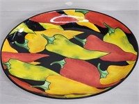 Vintage hand-painted Caliente Clay Art oval large
