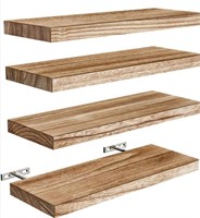 AMADA 4PCS FLOATING WOOD SHELVES(15.7X5.9IN)