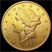 1894-S $20 Gold Double Eagle CHOICE AU