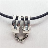 $240 S/Sil Chain Pendant With Cord Necklace