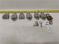 bag of padlocks and keys