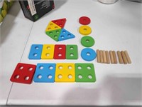 (P) Toys Toddler Gift - Wooden Block Sorting Stack