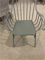 Lath Tub Steel Arm Chair Retro Grey